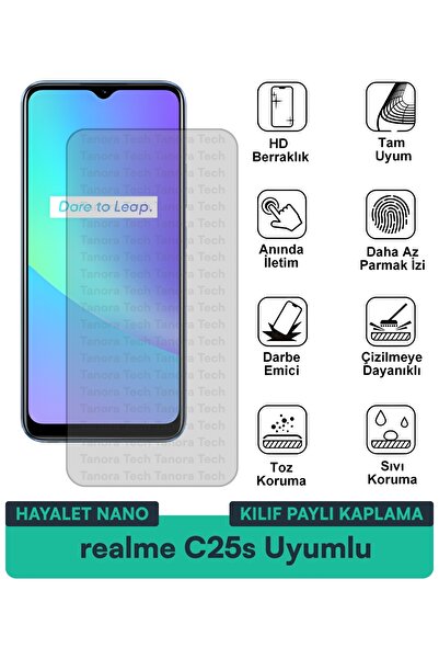 Milat Tech فيلم حماية للشاشة متوافق مع حافظة Realme C25s Hayalet Nano مقاوم ل...