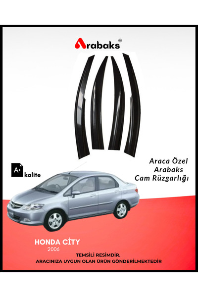Arabaks Honda City 2006 Cam Rüzgarlığı 4'lü Takım (MUGEN TİP, DAYANIKLI MALZE...