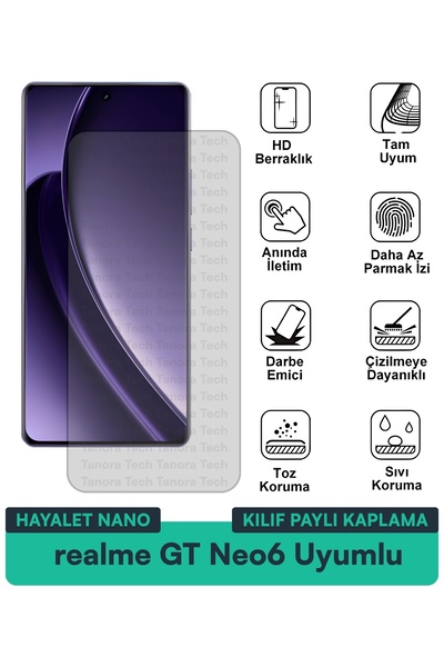 Milat Tech غطاء حماية نانو لهاتف ريلمي جي تي نيو 6 متوافق مع فيلم حماية الشاش...