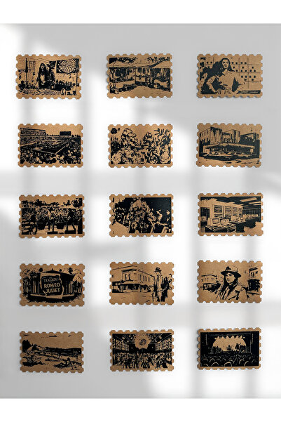 Henno Vintage Retro Kraft Sticker, 15'li Pul Sticker Seti | Journaling & Scra...