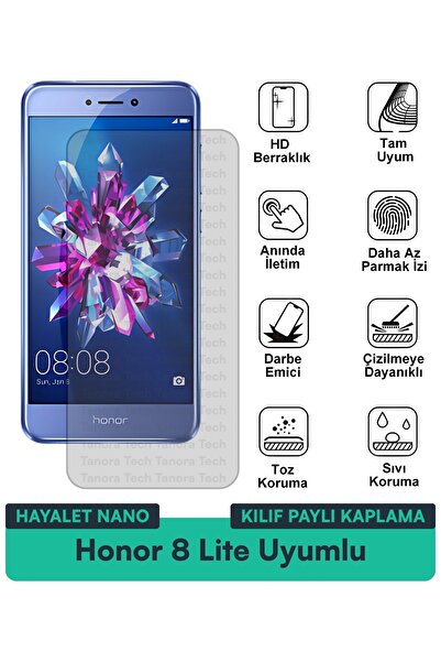 Milat Tech غطاء حماية شاشة متوافق مع هاتف Honor 8 Lite Hayalet Nano مقاوم للخ...