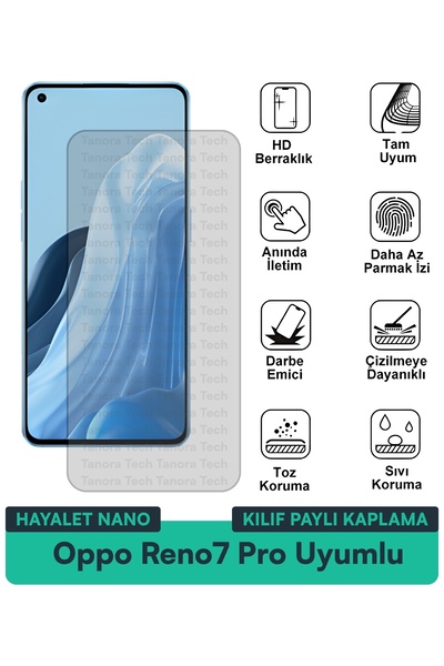 Milat Tech غطاء حماية نانو لهاتف أوبو رينو 7 برو متوافق مع فيلم حماية الشاشة ...