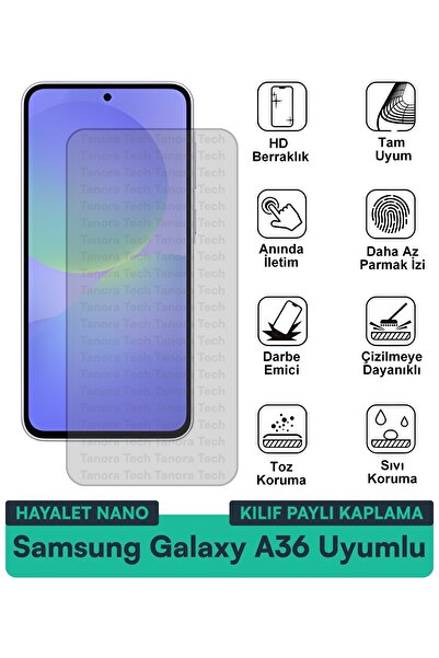 Milat Tech حافظة سامسونج جالاكسي A36 جوست نانو متوافقة مع طبقة حماية الشاشة م...