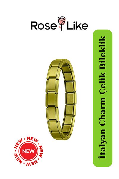 RoseLike Italian Charm Bracelet - Green - Without Text