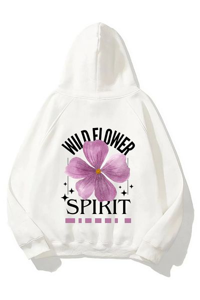 CROFT (3 Threads) Wild Flower Spirit Printed Oversize Hoodie Sweatshirt