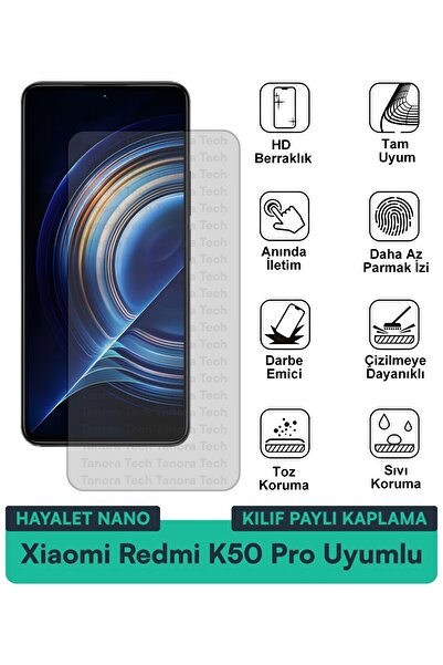Milat Tech غطاء حماية شاشة متوافق مع هاتف Xiaomi Redmi K50 Pro Hayalet Nano م...