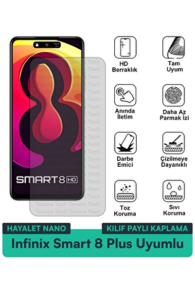 Milat Tech حافظة Infinix Smart 8 HD Hayalet Nano متوافقة مع طبقة حماية الشاشة...