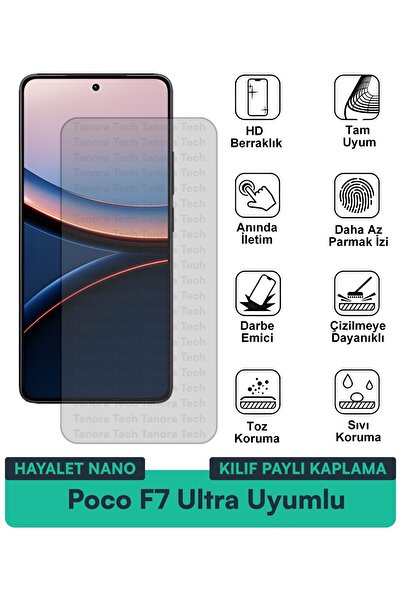Milat Tech غطاء حماية نانو لهاتف Poco F7 Ultra متوافق مع فيلم حماية الشاشة مق...