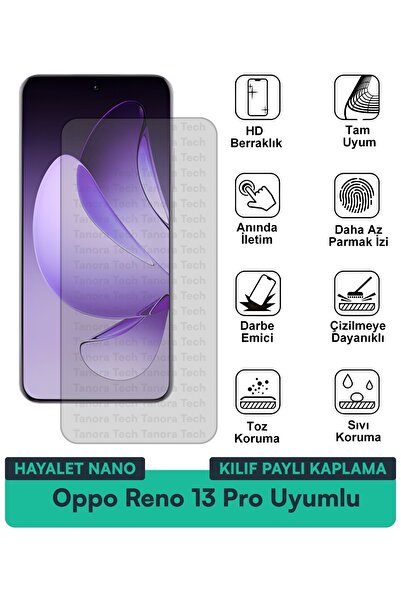 Milat Tech حافظة Oppo Reno 13 Pro Hayalet Nano متوافقة مع طبقة حماية الشاشة م...