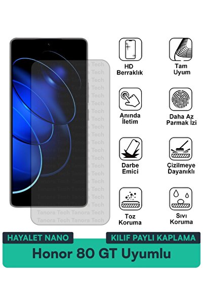 Milat Tech حافظة Honor 80 GT Hayalet Nano متوافقة مع طبقة حماية الشاشة مقاومة...