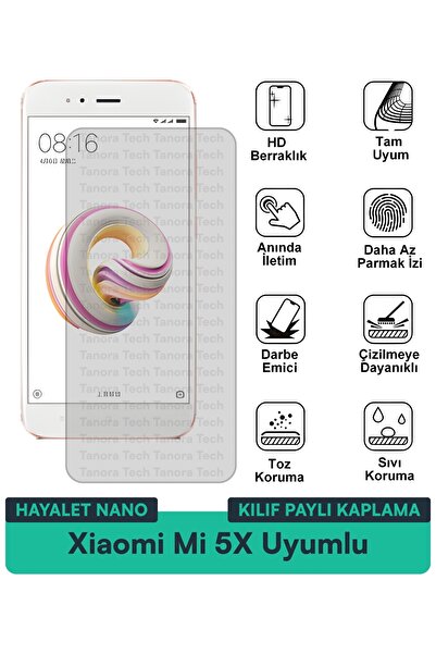 Milat Tech غطاء حماية شاشة متوافق مع هاتف Xiaomi Mi 5X Ghost Nano مقاوم للخدو...