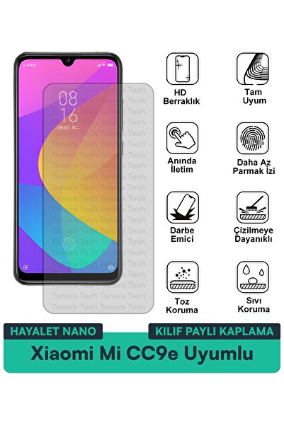 Milat Tech غطاء حماية شاشة متوافق مع هاتف Xiaomi Mi CC9e Hayalet Nano مقاوم ل...