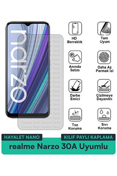 Milat Tech حافظة Realme Narzo 30A Hayalet Nano متوافقة مع طبقة حماية الشاشة م...