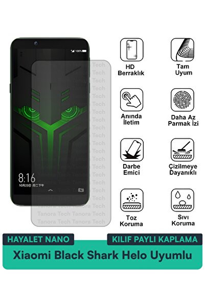Milat Tech حافظة Xiaomi Black Shark Helo Hayalet Nano متوافقة مع طبقة حماية ا...