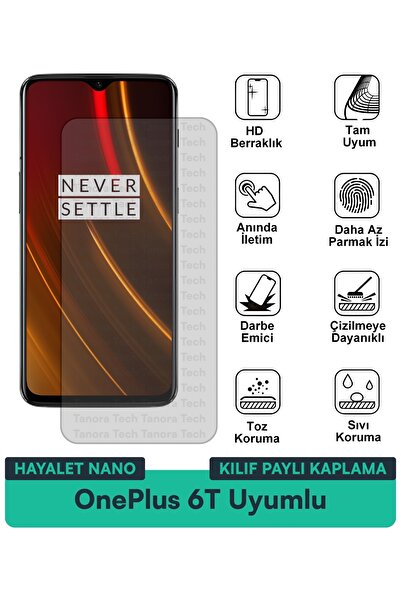 Milat Tech غطاء حماية شاشة متوافق مع هاتف OnePlus 6T Hayalet Nano مقاوم للخدو...