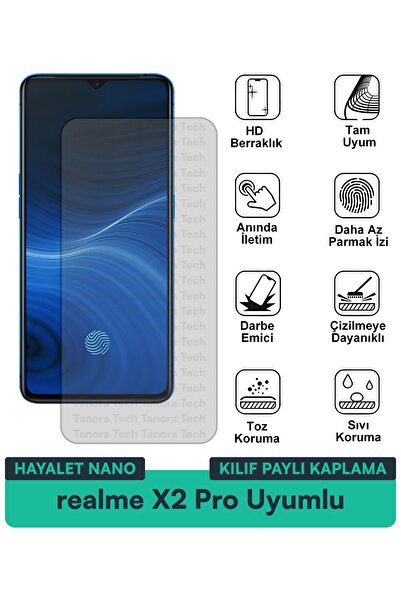 Milat Tech حافظة Realme X2 Pro Hayalet Nano متوافقة مع طبقة حماية الشاشة مقاو...
