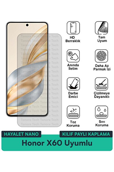 Milat Tech حافظة Honor X60 Ghost Nano متوافقة مع طبقة حماية الشاشة ومقاومة لل...