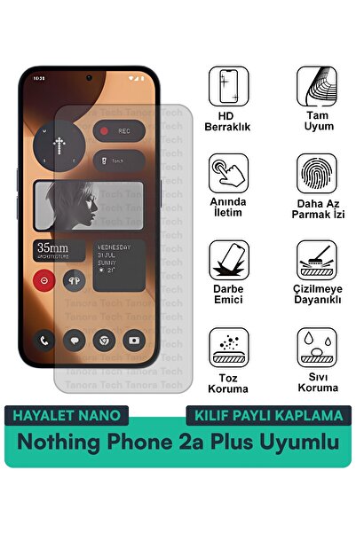 Milat Tech حافظة Nothing Phone 2a Plus Hayalet Nano متوافقة مع طبقة حماية الش...