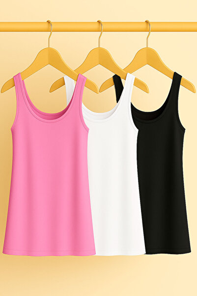 EFFE 3 Pieces A-Line Cotton Thick Strap Athlete T-Shirt