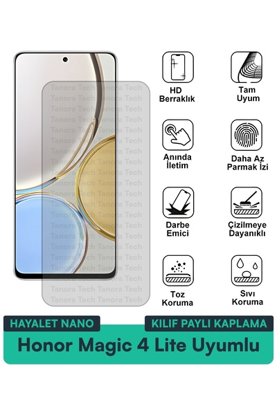 Milat Tech غطاء حماية Honor Magic 4 Lite Hayalet Nano متوافق مع طبقة حماية ال...