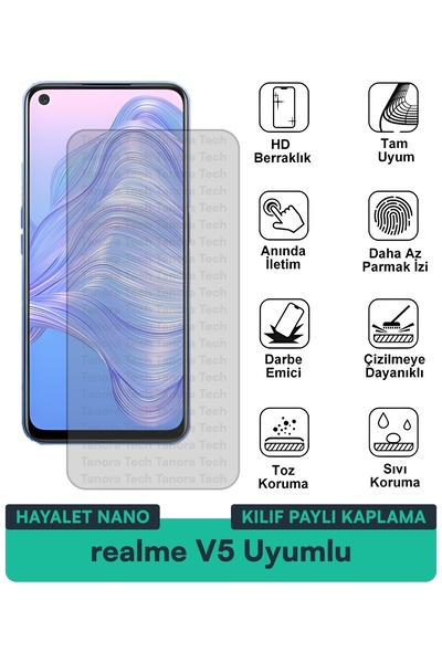 Milat Tech غطاء حماية نانو لهاتف ريلمي V5 متوافق مع فيلم حماية الشاشة مقاوم ل...