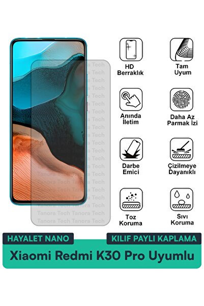 Milat Tech غطاء حماية شاشة متوافق مع هاتف Xiaomi Redmi K30 Pro Hayalet Nano م...