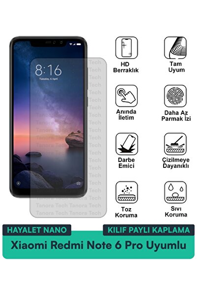 Milat Tech حافظة Xiaomi Redmi Note 6 Pro Hayalet Nano متوافقة مع طبقة حماية ا...