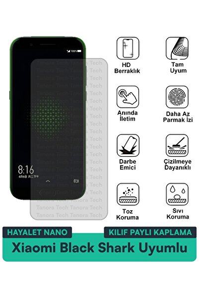 Milat Tech غطاء حماية شفاف متوافق مع هاتف Xiaomi Black Shark Ghost Nano مع في...