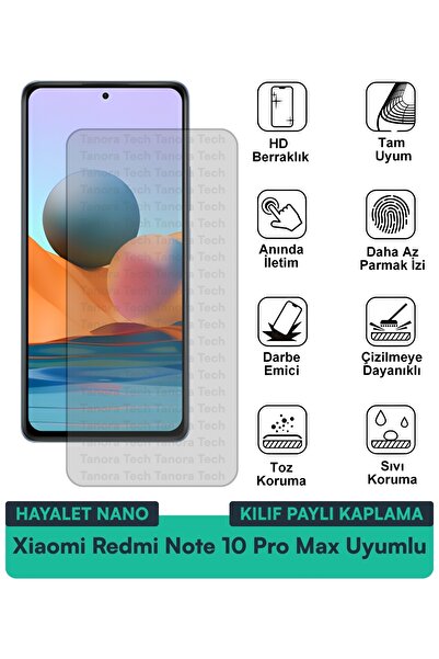 Milat Tech حافظة Xiaomi Redmi Note 10 Pro Max Hayalet Nano متوافقة مع طبقة حم...