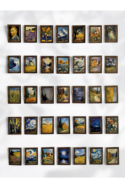Henno 50’li Van Gogh Sanat Tablosu Stilinde Pul Sticker Seti | Scrapbook & Bu...