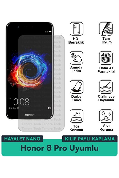 Milat Tech غطاء حماية Honor 8 Pro Hayalet Nano متوافق مع طبقة حماية الشاشة مق...