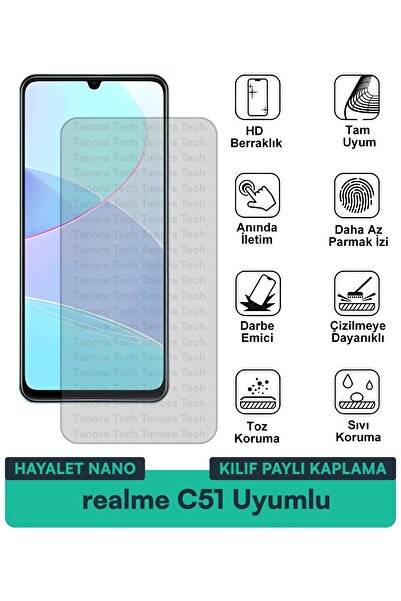 Milat Tech فيلم حماية الشاشة المتوافق مع حافظة Realme C51 Ghost Nano مقاوم لل...