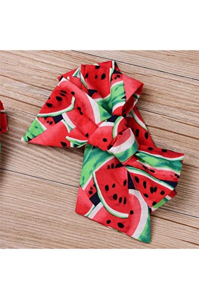 OEM Baby Girl Bodysuit Set With Headband, Watermelon Print, Cotton, 2 - 3 years, 110 cm
