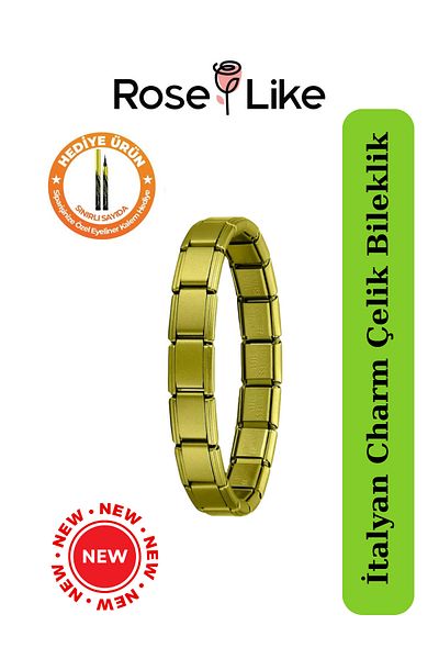 RoseLike Italian Charm Bracelet - Green - Without Text