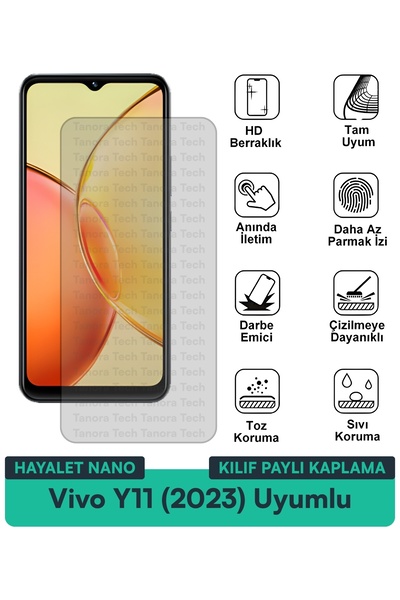 Milat Tech غطاء حماية نانو لهاتف فيفو واي 11 (2023) مع طبقة حماية للشاشة مقاو...