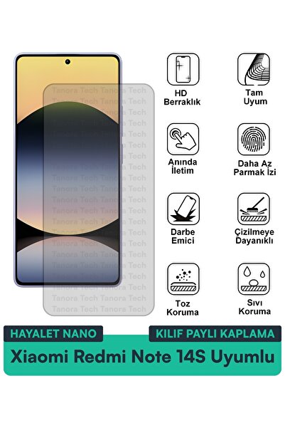 Milat Tech غطاء حماية نانو لهاتف شاومي ريدمي نوت 14S مع فيلم حماية للشاشة متو...