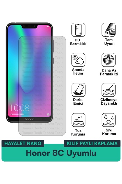 Milat Tech حافظة Honor 8C Hayalet Nano متوافقة مع طبقة حماية الشاشة ومقاومة ل...