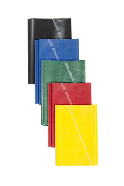 fizyocv Theraband Set Sarı Yeşil Kırmızı Mavi Siyah 1.5 Metre Set Of Exercise...