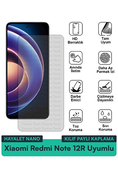 Milat Tech غطاء حماية نانو لهاتف شاومي ريدمي نوت 12R متوافق مع فيلم حماية الش...