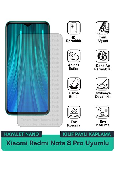 Milat Tech حافظة Xiaomi Redmi Note 8 Pro Hayalet Nano متوافقة مع طبقة حماية ا...