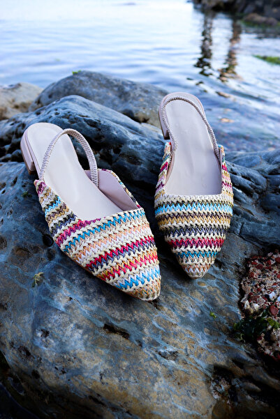 Yula Fashion Shoes Joyd Kısa Topuklu Hasır Babet