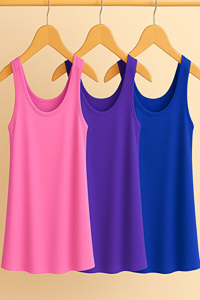 EFFE 3 Pieces A-Line Cotton Thick Strap Athlete T-Shirt