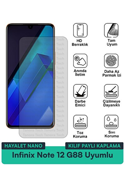 Milat Tech حافظة Infinix Note 12 G88 Ghost Nano متوافقة مع طبقة حماية الشاشة ...