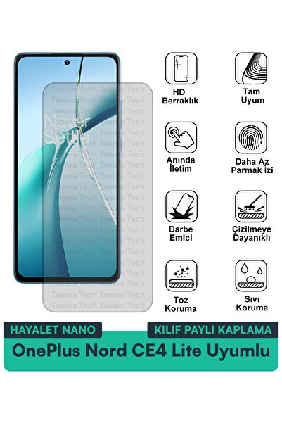 Milat Tech حافظة OnePlus Nord CE4 Lite Hayalet Nano متوافقة مع طبقة حماية الش...