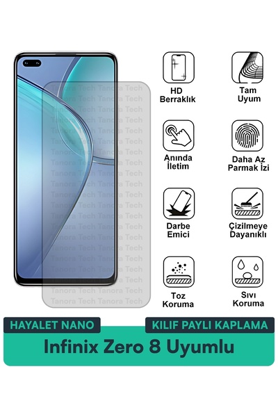 Milat Tech غطاء حماية نانو لهاتف Infinix Zero 8 متوافق مع طبقة حماية الشاشة م...