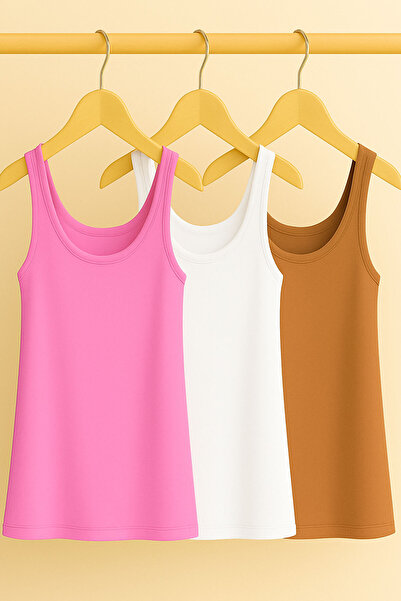 EFFE 3 Pieces A-Line Cotton Thick Strap Athlete T-Shirt