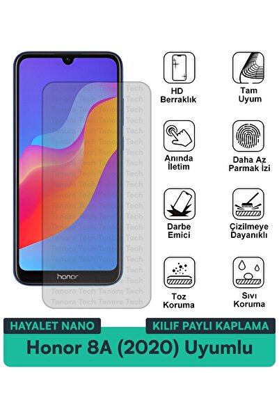 Milat Tech Honor 8A (2020) غطاء حماية نانو متوافق مع فيلم حماية الشاشة مقاوم ...