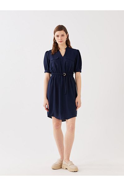 LC Waikiki Lcw  Collar Short Sleeve Women's Dress Fast Fashion