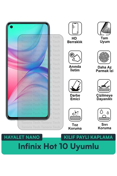 Milat Tech غطاء حماية نانو لهاتف Infinix Hot 10 متوافق مع طبقة حماية الشاشة م...