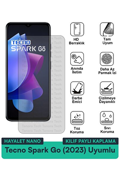 Milat Tech غطاء حماية شاشة متوافق مع Tecno Spark Go (2023) Ghost Nano مقاوم ل...